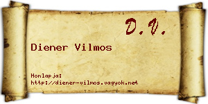Diener Vilmos névjegykártya